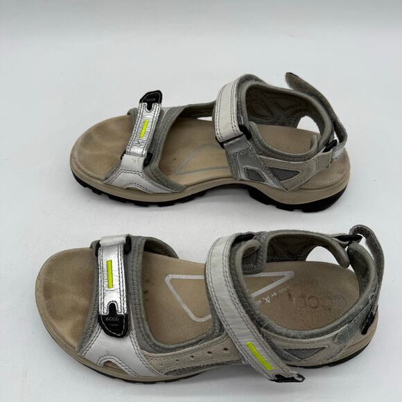 Ecco Women's Strappy Hook and Loop Yucatan Sandals Silver Black EU size 39 - Picture 5 of 7